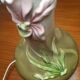 Orchid-patterned earthenware table lamp