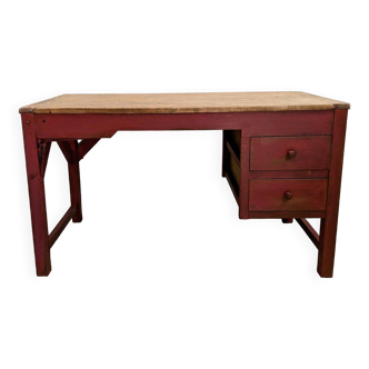 Bureau Établi atelier patine shabby loft industriel 50 60 1950