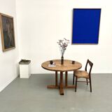 Round pine table "Les Arcs - 1970"