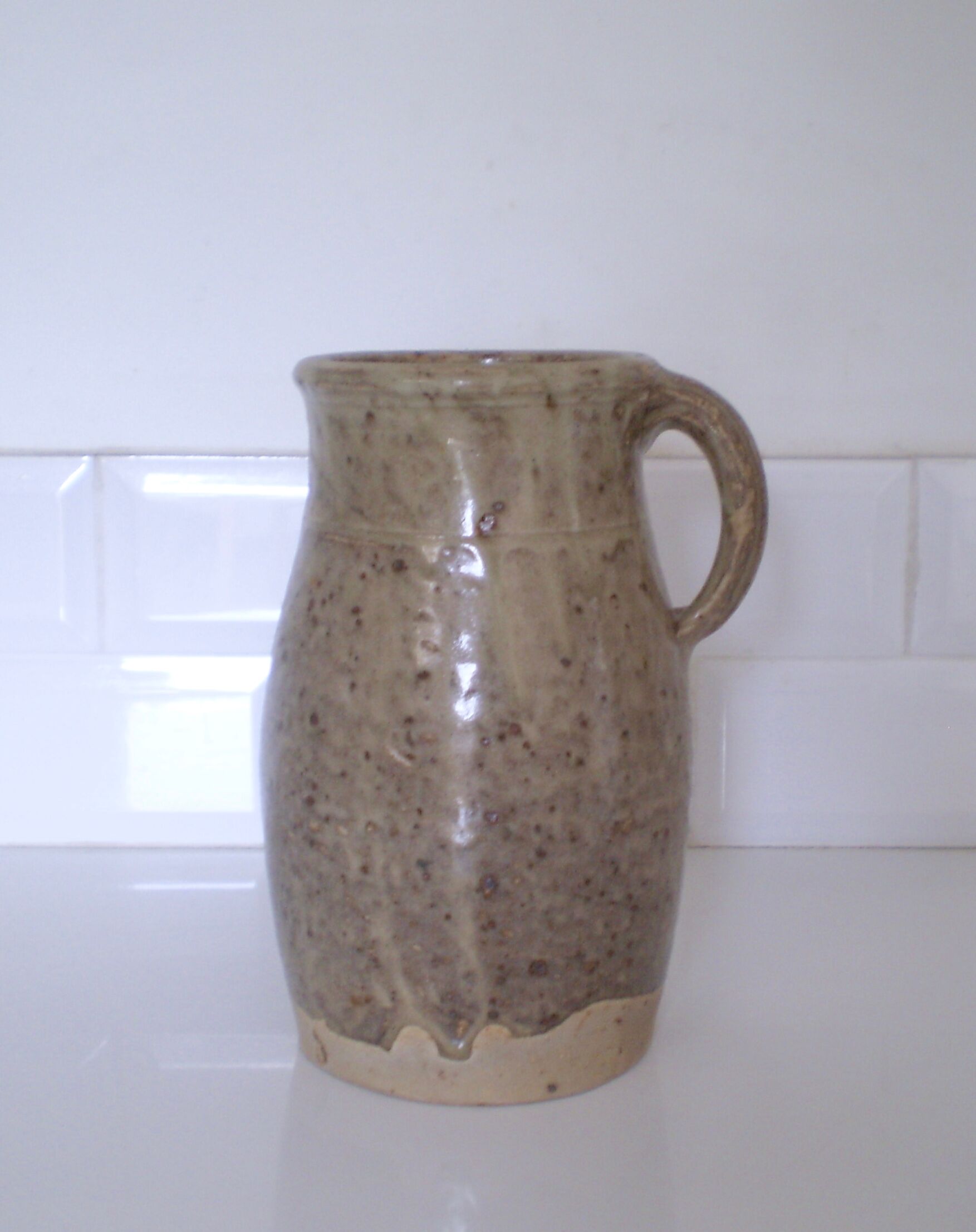 Enameled stoneware vase