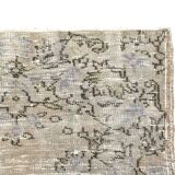 5x9 Rug For Living Room Gray Blue Handmade Wool Antique Turkish Rug, 156x264Cm