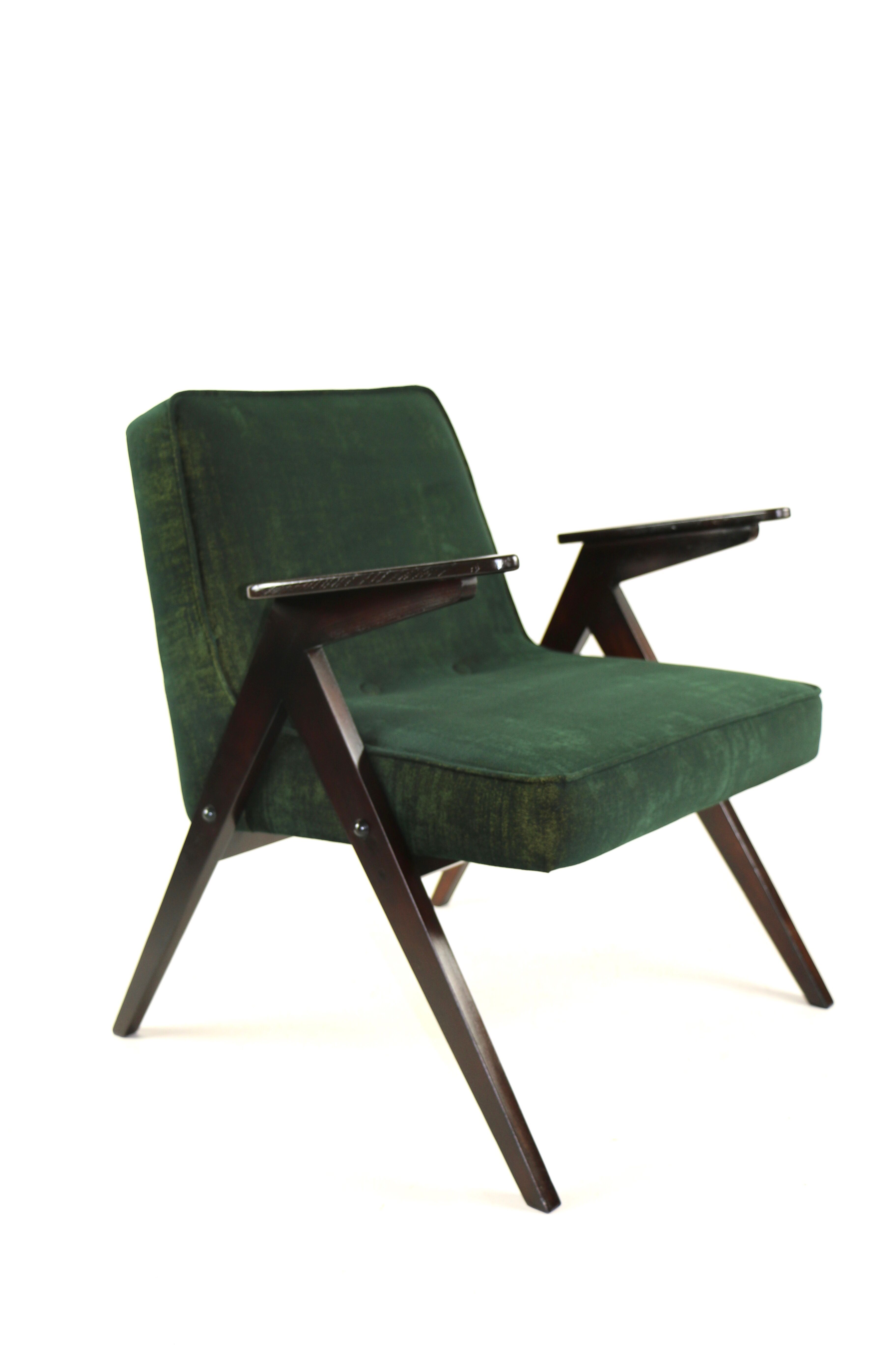 Green armchair by Józef Chierowski, 1970