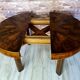 Round art deco table with extensions renovated fi 110, 160 cm unfolded. the 30s