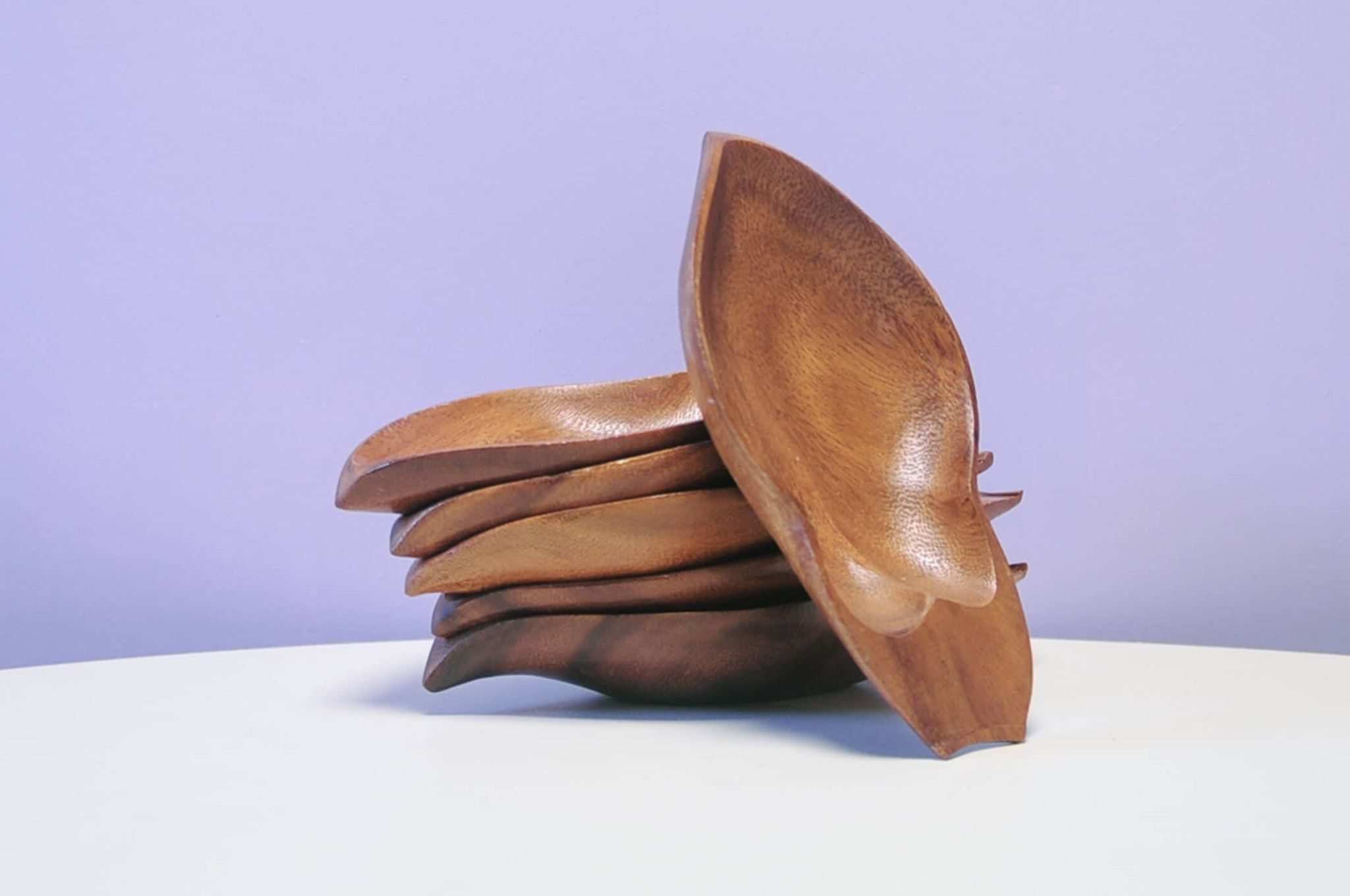 Ensemble de 6 grands bols en bois pour servir