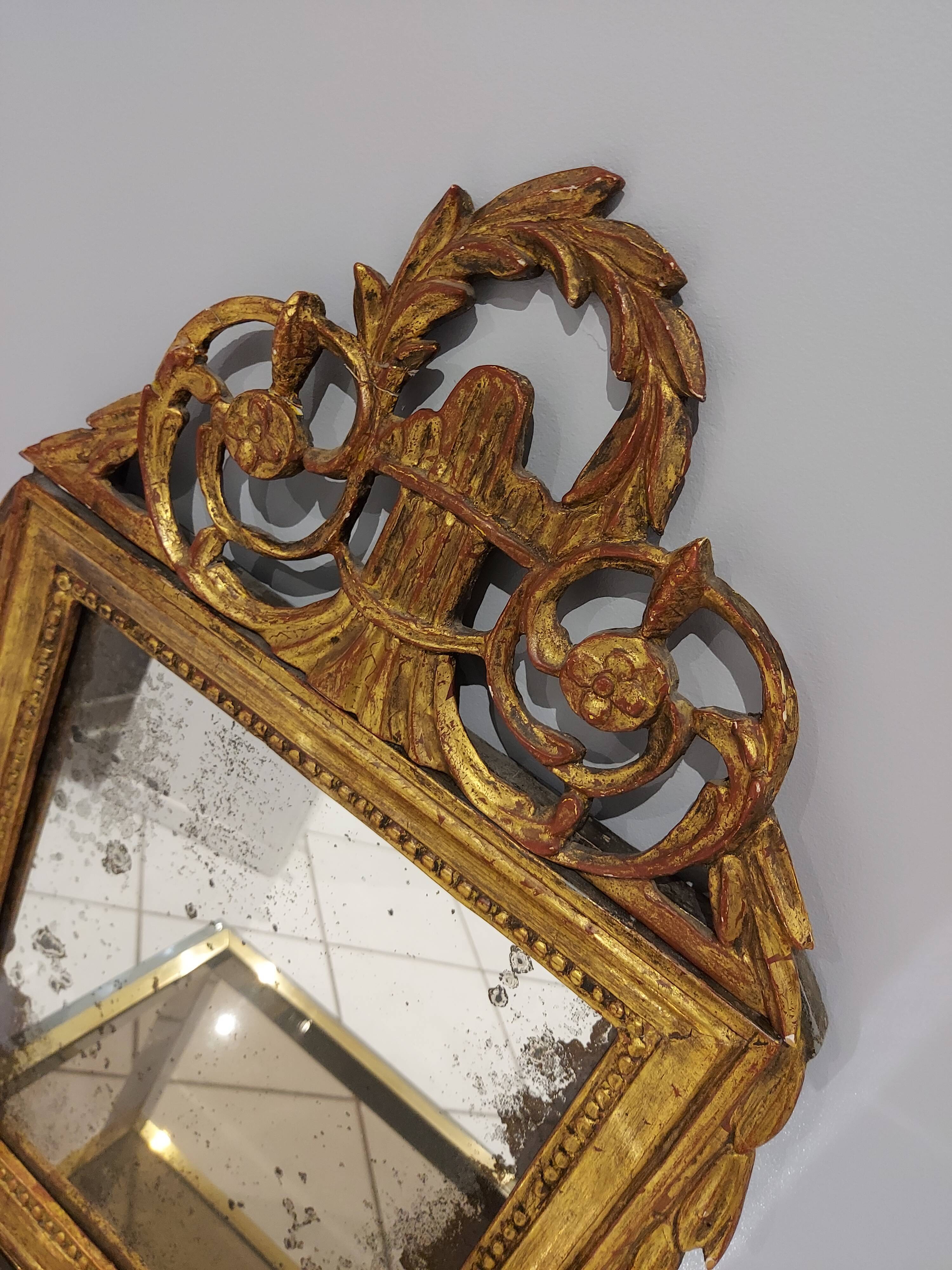 Miroir époque Louis XVI début XIXeme siècle - 77x44cm