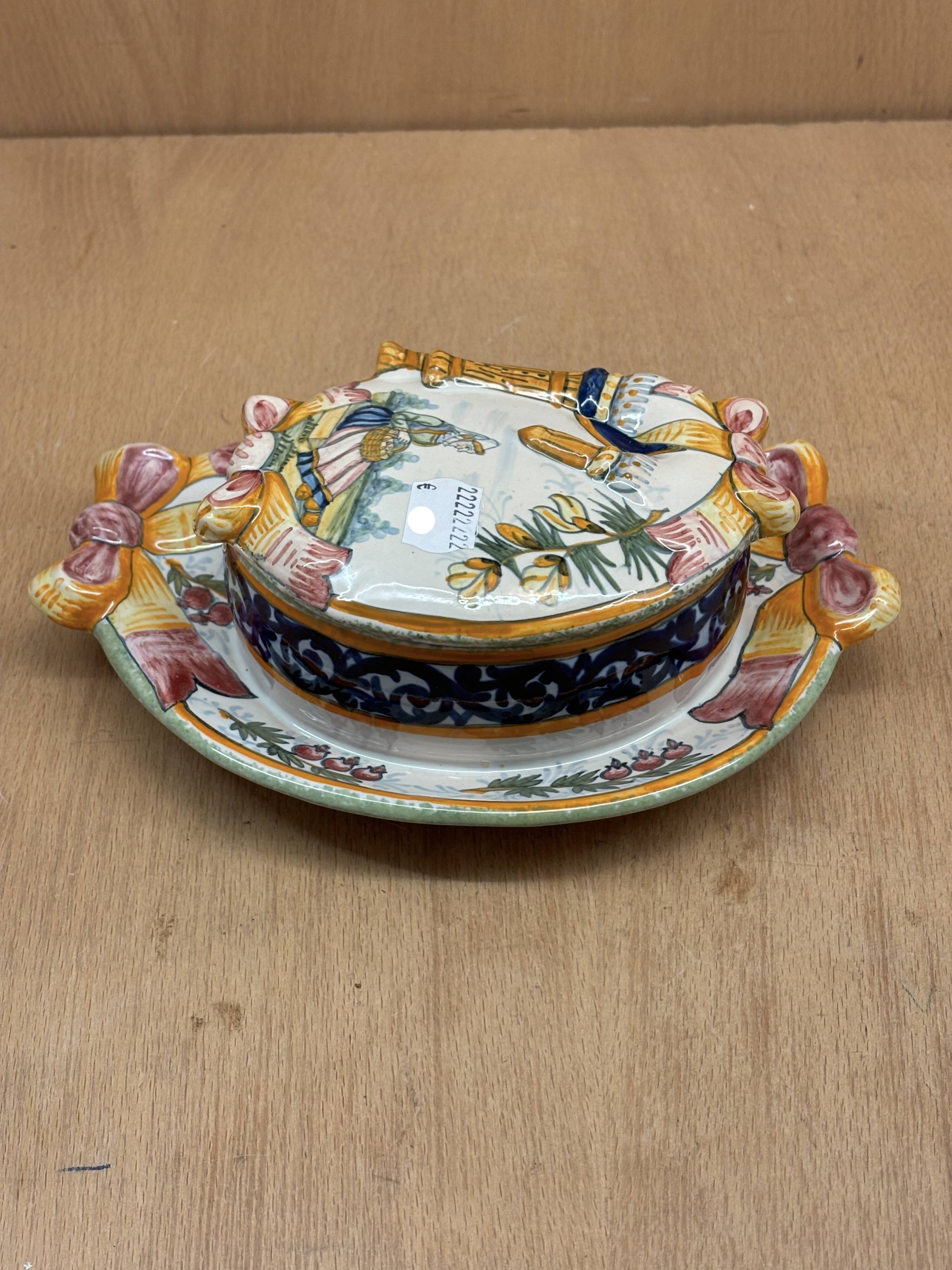 Henriot Quimper butter dish