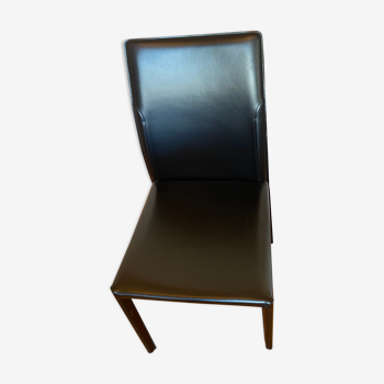 Black leather dress chair