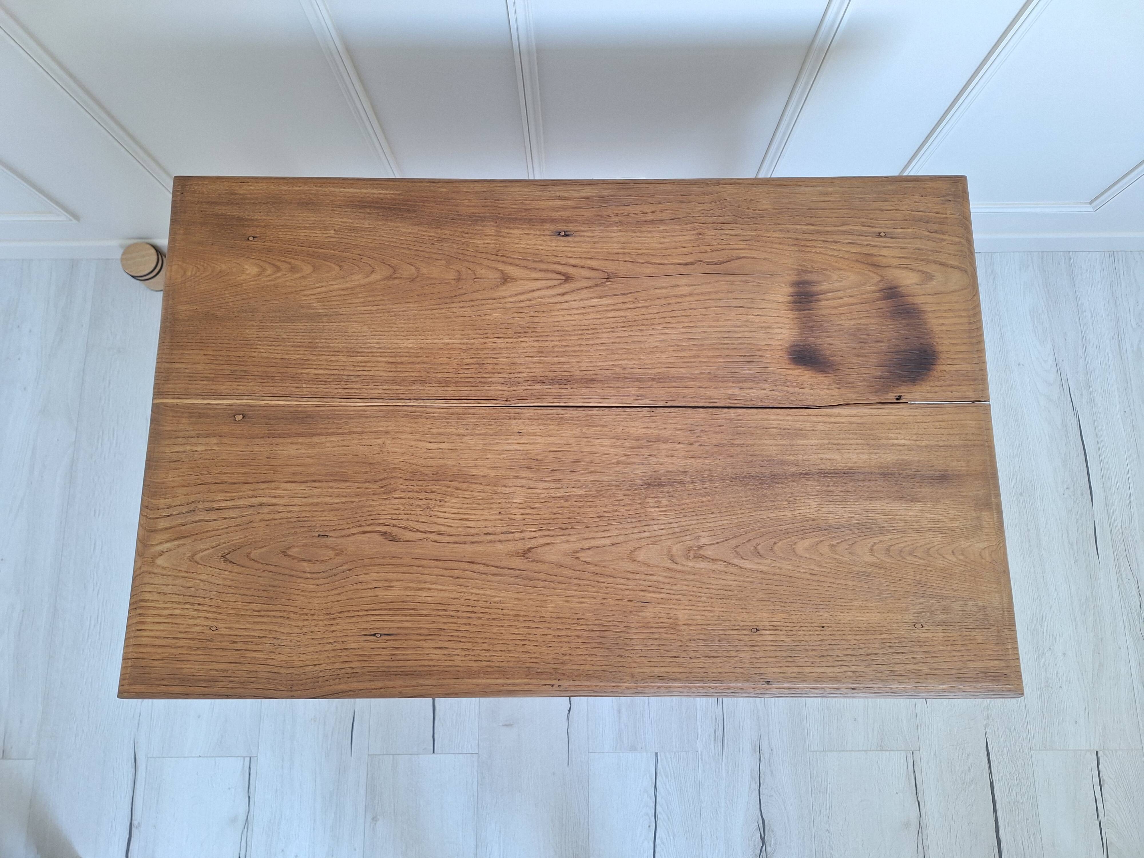 Bureau / Table d'appoint de ferme en chêne massif – Style campagne chic