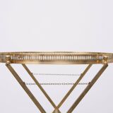 small Brass folding serving tray table 1970 France