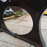Garden bench with old cast iron legs