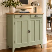 Renovated khaki Art Deco Parisian buffet in beech.