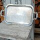 Silver metal serving tray
