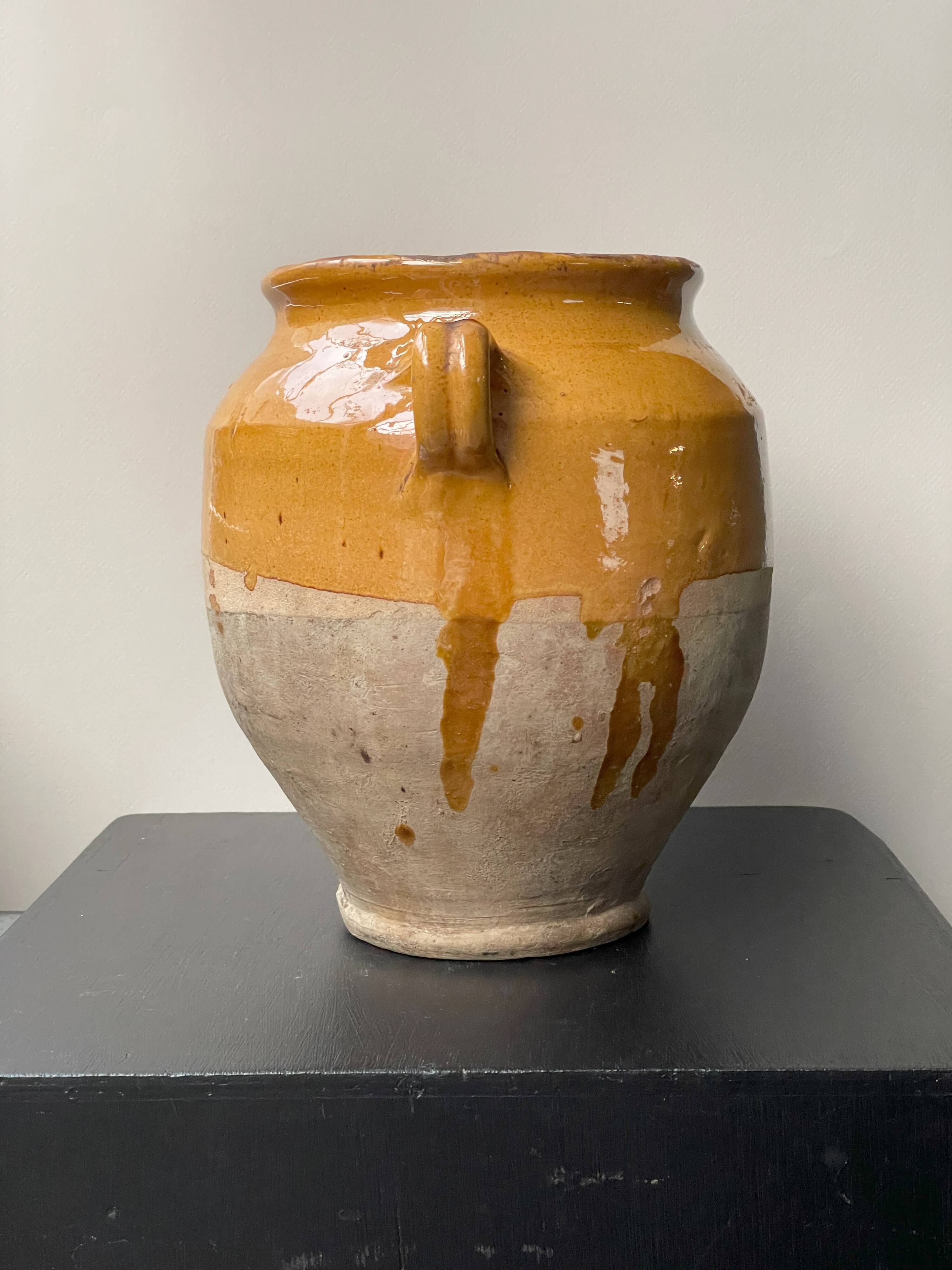 Small 19th Century Yellow Glazed French Ceramic Confit Jar #2