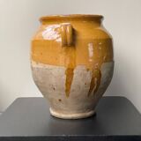 Petit pot à confit en céramique émaillée jaune française du XIXe siècle #2