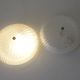 Set of 2 vintage hand blown ice glass wall sconces / pair of flush mount ceiling lights