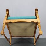 1950s solid oak armchair, Czechoslovakia