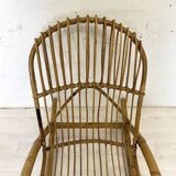 Vintage 1960s rattan rocking chair