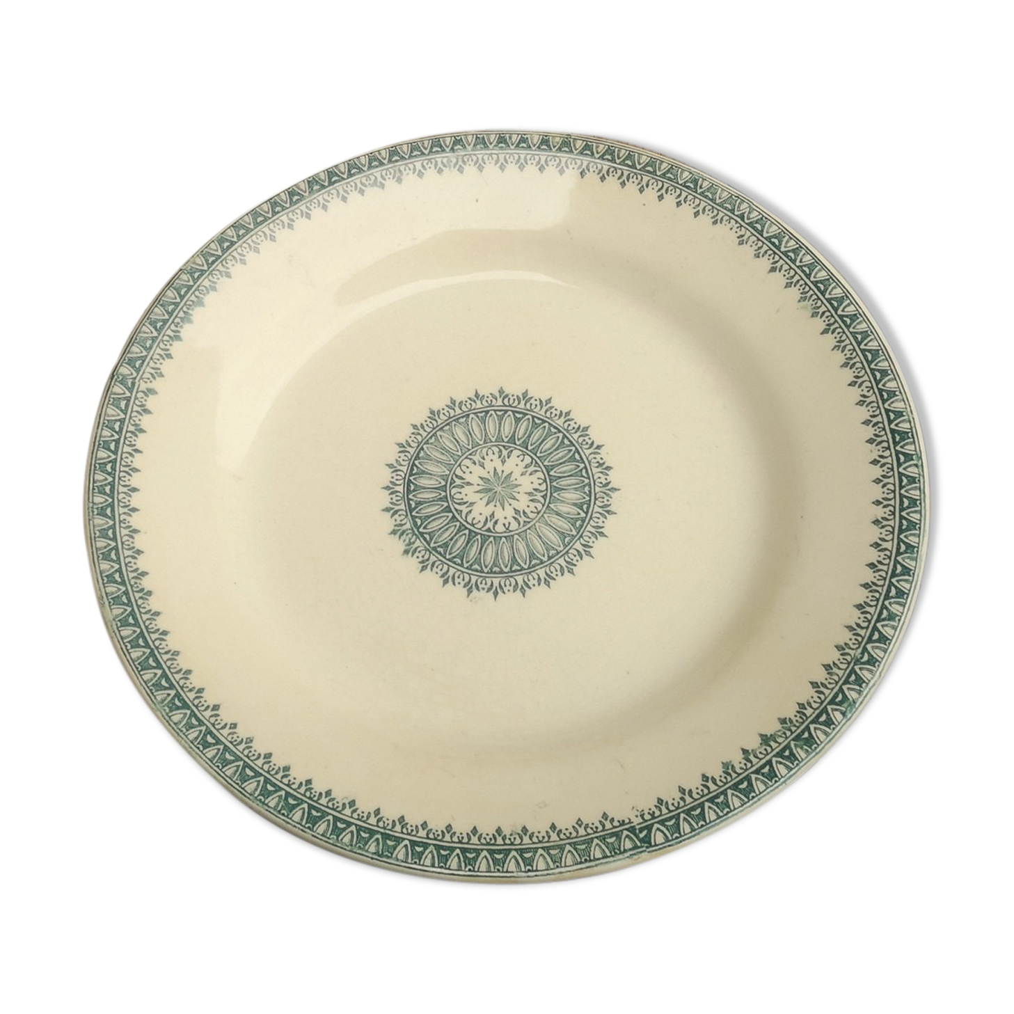 Plate old Terre de Fer Creil and Montereau Collection English