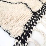 Berber rug Beni Ouarain with black graphic patterns 301x193cm