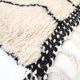 Berber rug Beni Ouarain with black graphic patterns 301x193cm