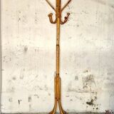 Bamboo and rattan coat rack