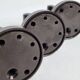 Set of 4 vintage 70s wall hooks, 10 cm