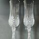 Lot 5 Flûtes Champagne/Cristal d Arques/Mod. Longchamp. Pointes diamant