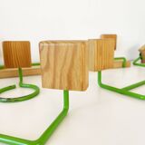 Set of towel hook and shelf in pine 1970