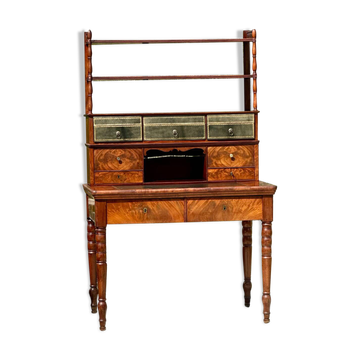 19th century flamed mahogany stepped desk