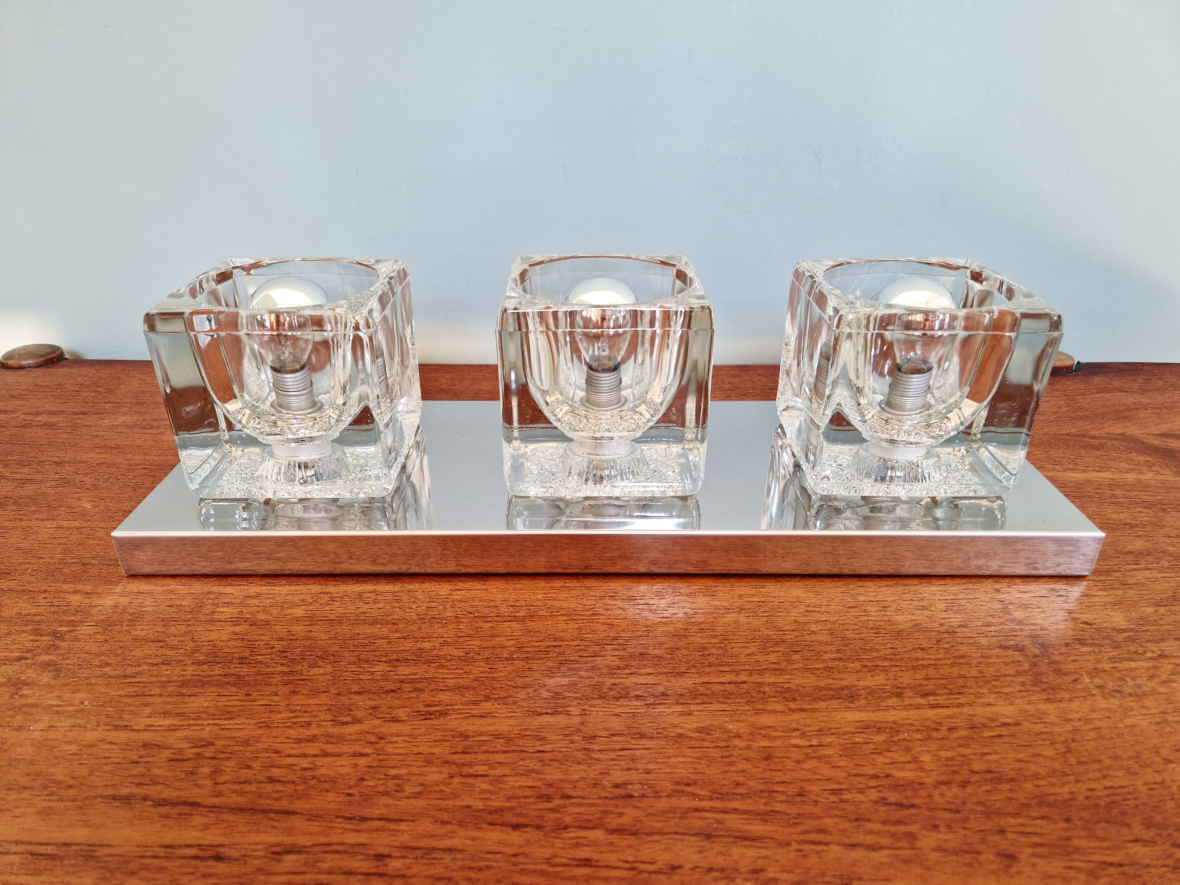 Triple wall lamp Ice Cube, Peill & Putzler, 1970