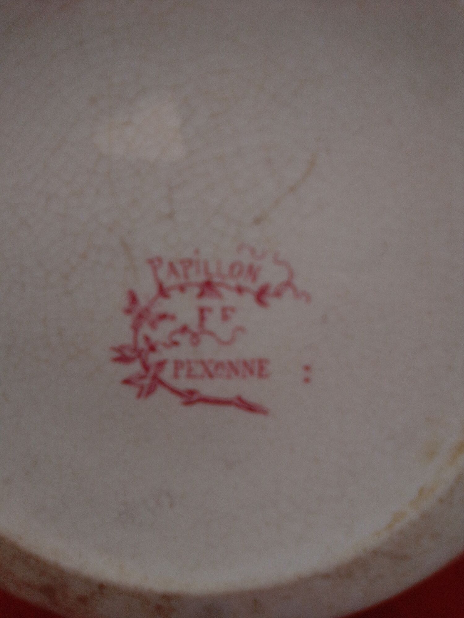 Toilet broc in earthenware f f pexonne butterfly model h 28 cm