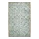 1970s vintage Turkish hand-knotted wool cotton green area rug 196x224