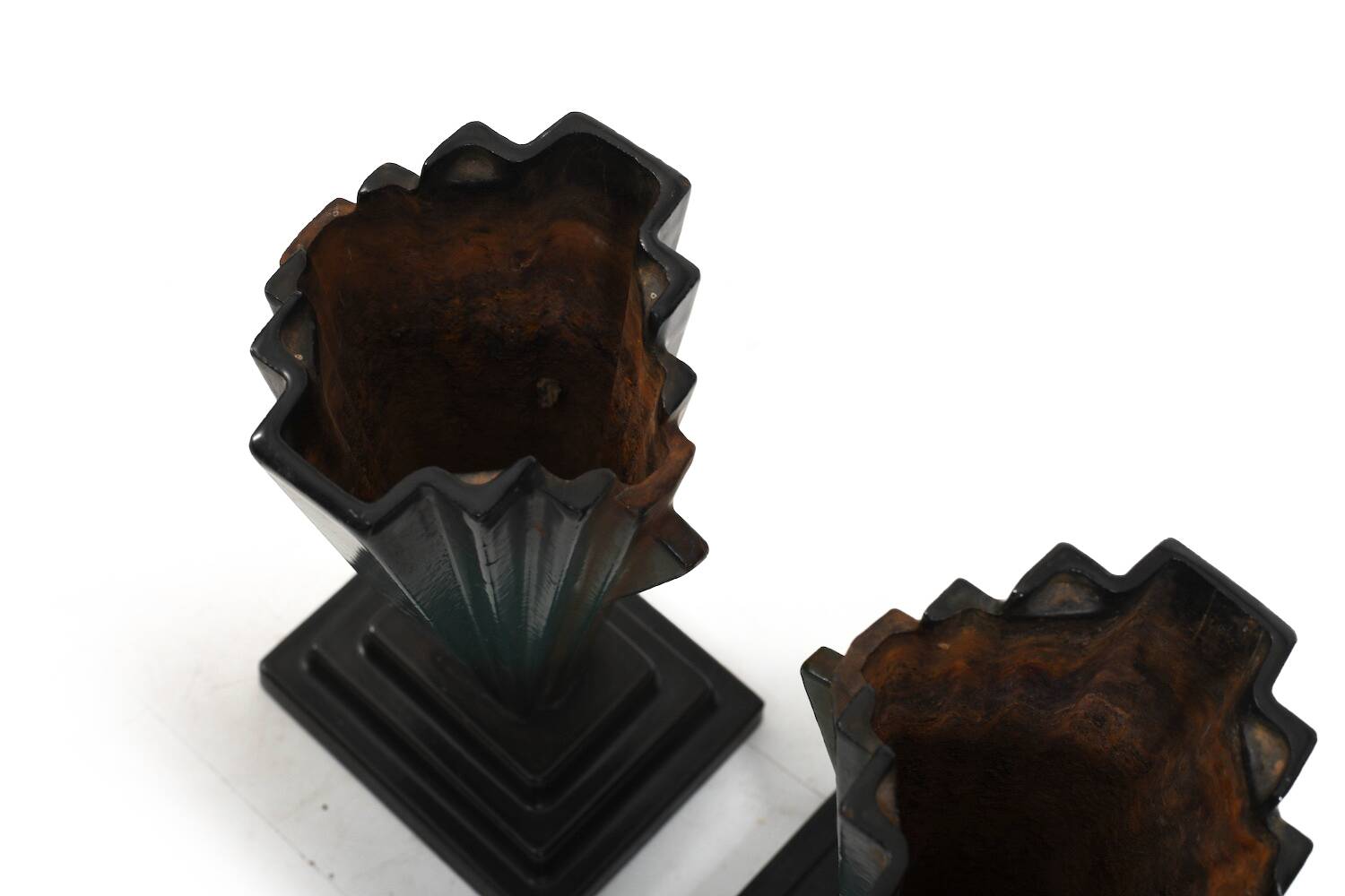 Art Deco Danish Mortuary Vases  Enamelled Iron, 1920s