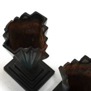 Vases mortuaires danois Art Déco en fer émaillé, années 1920