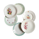 Flat antique earthenware plates with gilded edges