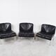 Vintage leather and chrome eurochair lounge chairs by Girsberger, 1970s