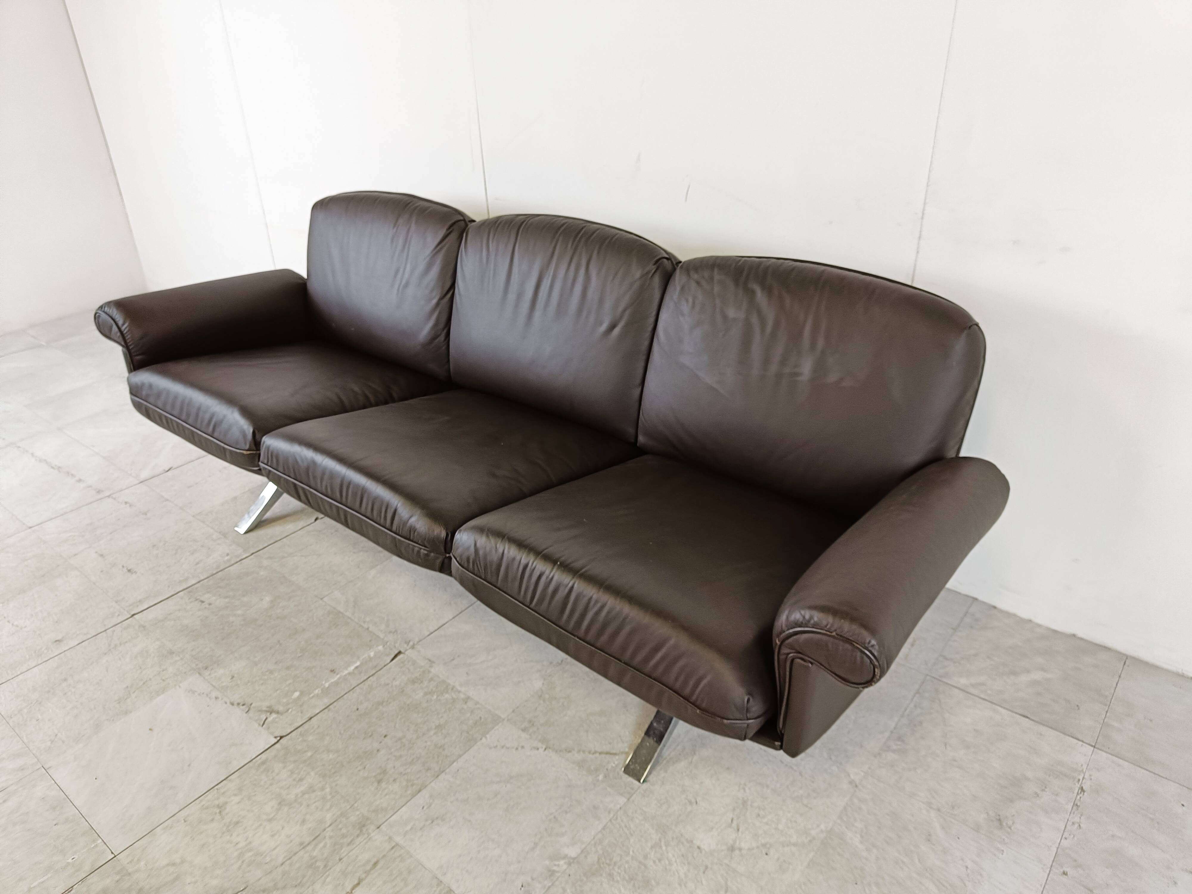 De sede DS31 sofa in brown leather, 1970s
