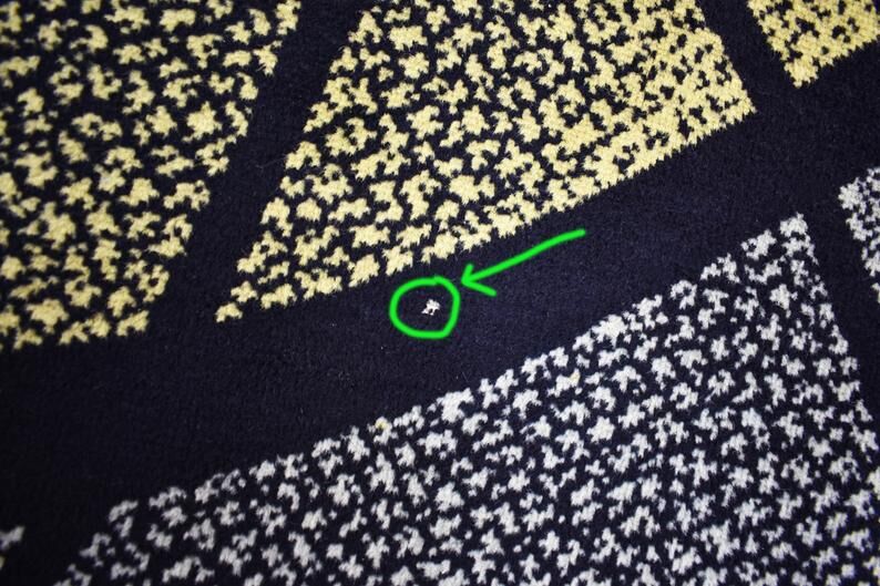 Vintage area rug, mid century, 1960s, abstract psychedelic design, wool rug, low pile rug