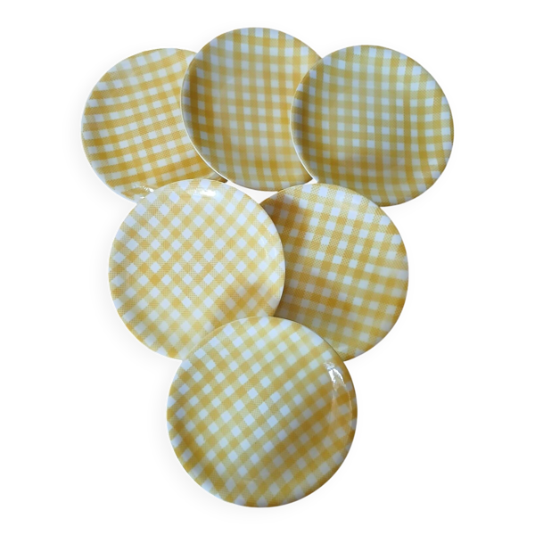 6 assiettes plates anciennes Salins