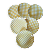 6 assiettes plates anciennes Salins 