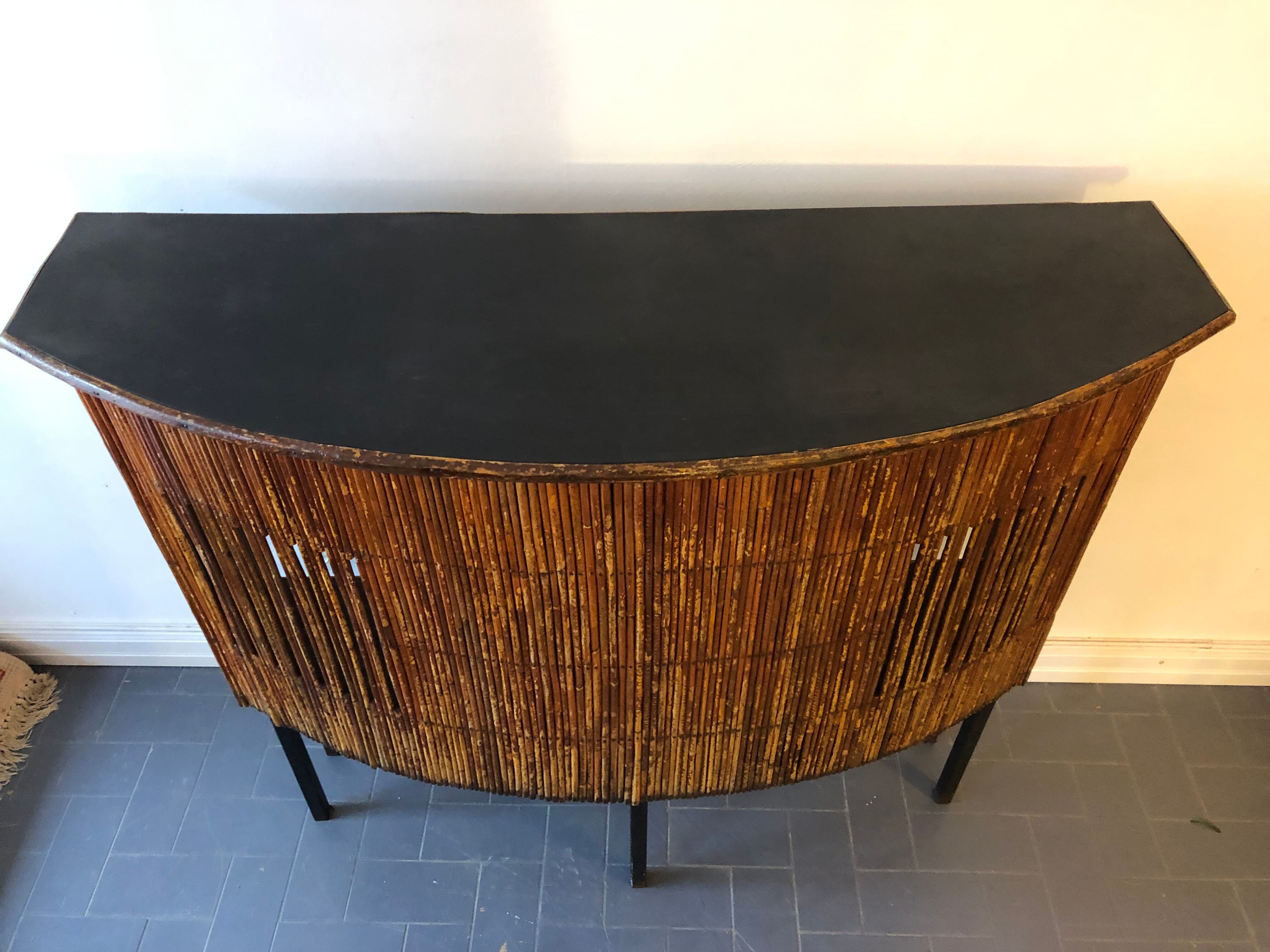 Furniture bar in vintage rattan