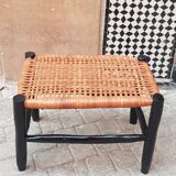 Moroccan bench in wood and brown leather, moroccan bench in solid wood, moroccan bench, beldi tradit bench