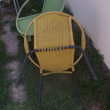 Pair of scoubidou armchairs from the 60s