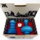 Bougeoir photophore en verre opalin bleu turquoise, Magnor Glassverk 1960