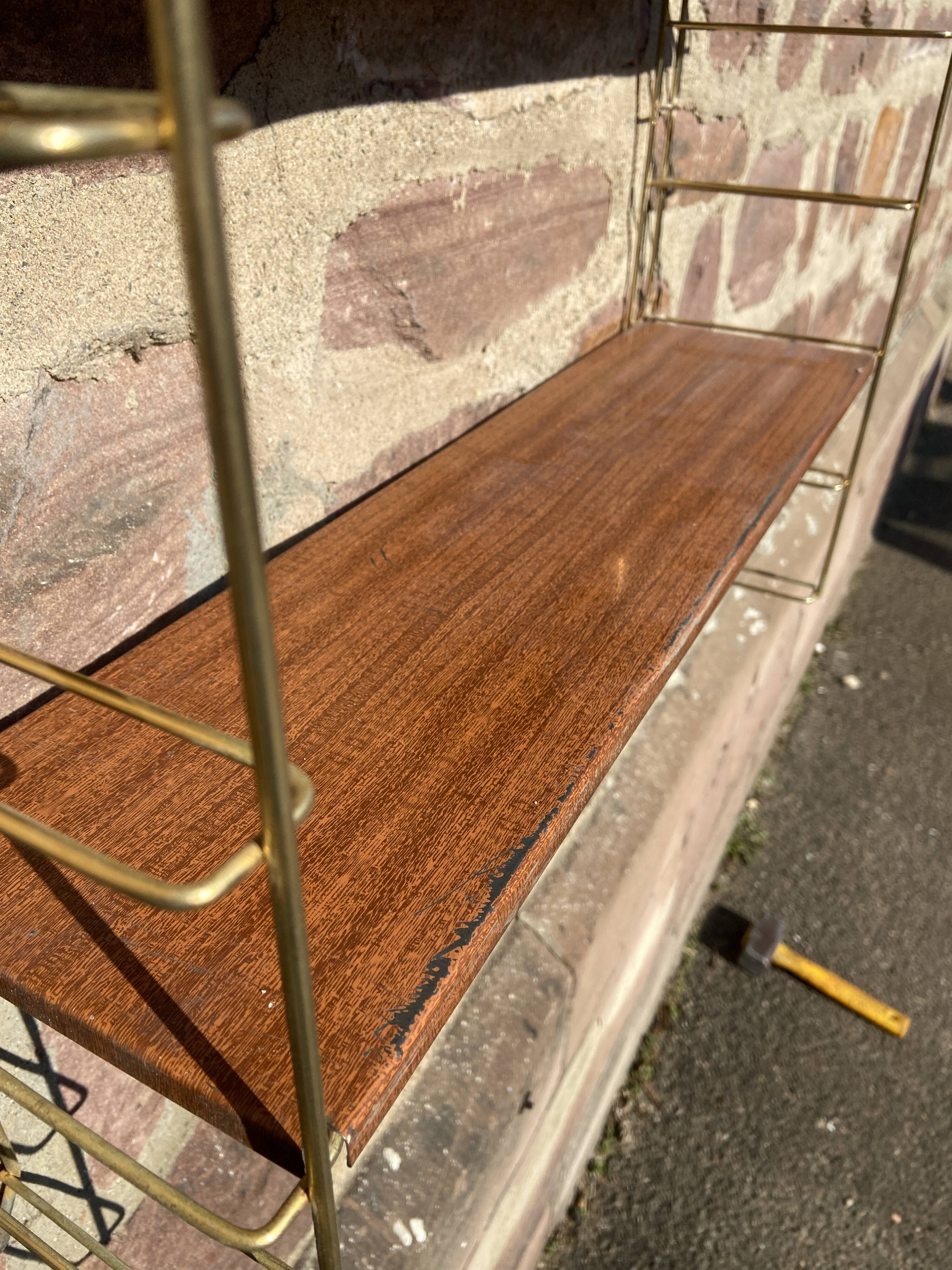 old industrial metal shelf Scandinavian shelf String 1960