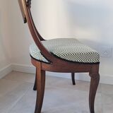 Pair of mahogany gondola chairs – Empire style – 20th century, restored