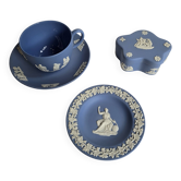 Wedgwood blue and white biscuit tea set