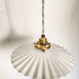 Pleated opaline portable lamp, 2 M fabric cable