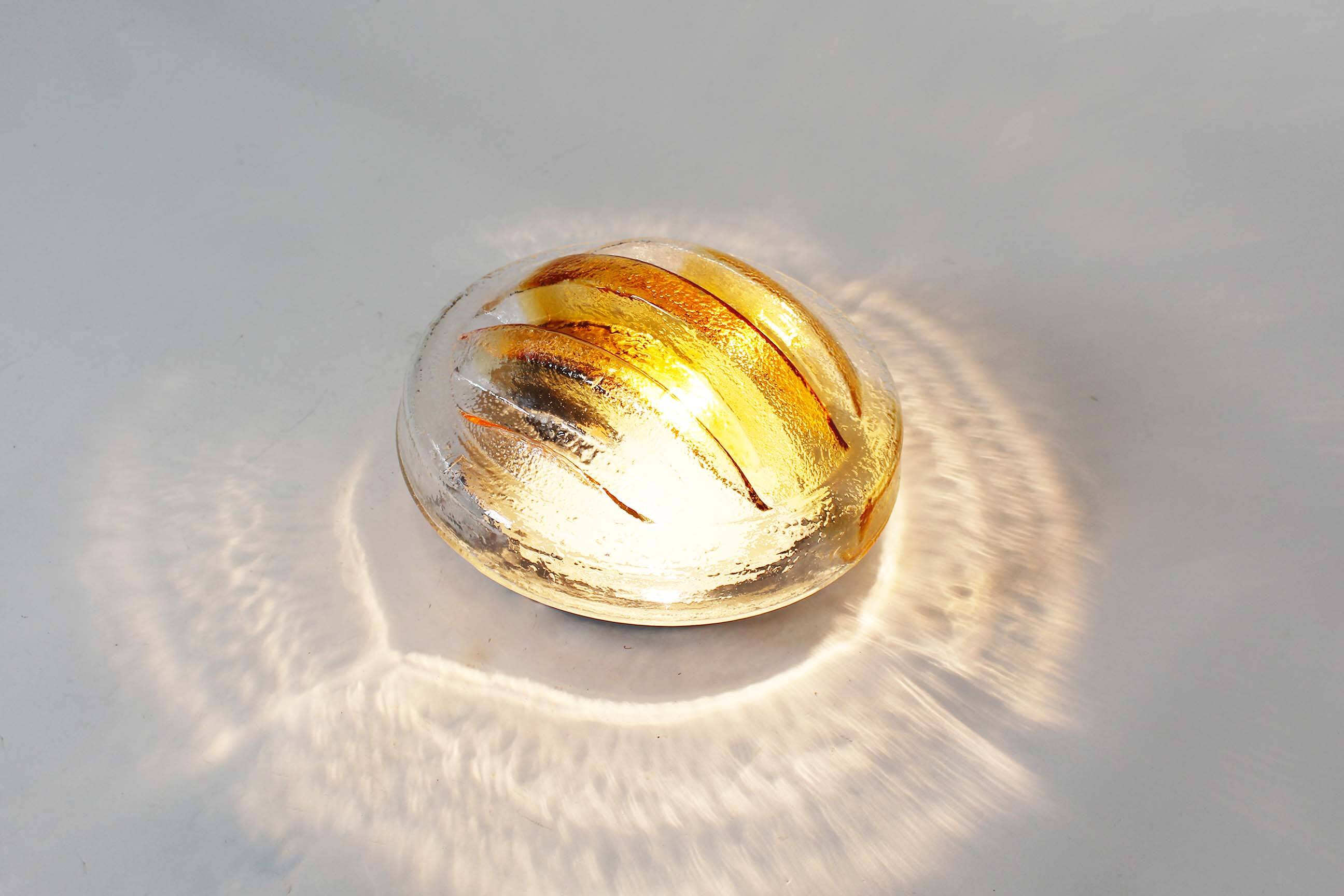 Large muranoglass flush mount light by AV Mazzega