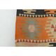 1970s Vintage Turkish Handmade Wool Cotton Orange Kilim Rug 97x295